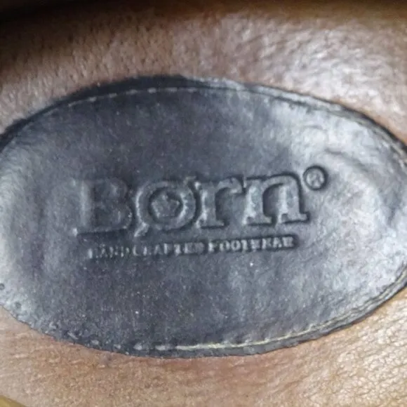 Born Brown Leather Loafers Shoes M6306 Size 10