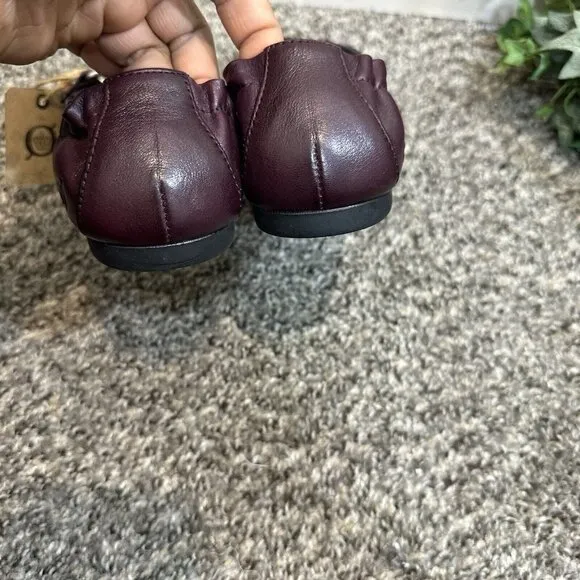BORN Burgundy Soft Leather CLAIR Horsebit Loafer Slip On Shoes Women's 6 M New