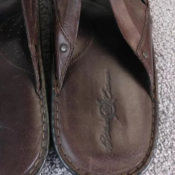Born Crown Sandals Mens Size 11 Shoes Brown Leather Slip On Slides Summer Beach