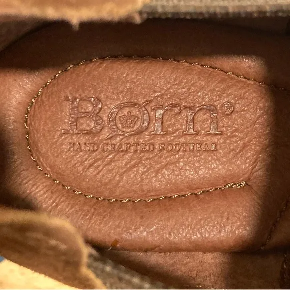 Born Shoes Brown Leather Boots Slip-On Booties Dallia Women’s Size 7.5