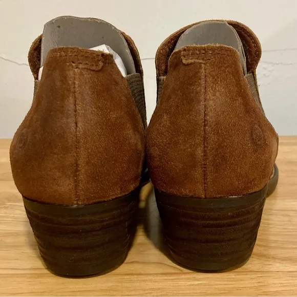 Born Shoes Brown Leather Boots Slip-On Booties Dallia Women’s Size 7.5