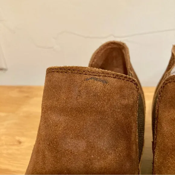 Born Shoes Brown Leather Boots Slip-On Booties Dallia Women’s Size 7.5