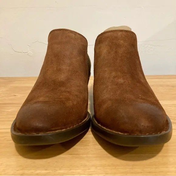 Born Shoes Brown Leather Boots Slip-On Booties Dallia Women’s Size 7.5