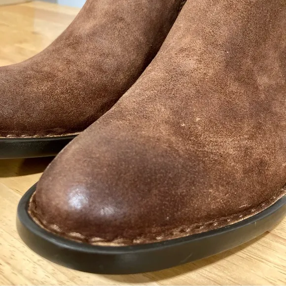 Born Shoes Brown Leather Boots Slip-On Booties Dallia Women’s Size 7.5
