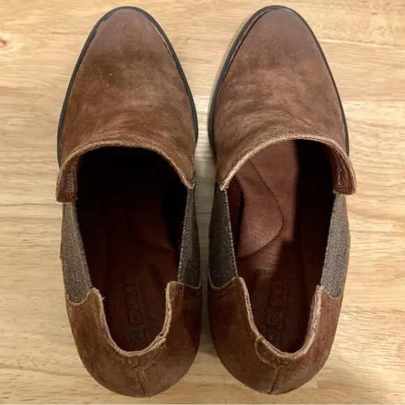 Born Shoes Brown Leather Boots Slip-On Booties Dallia Women’s Size 7.5