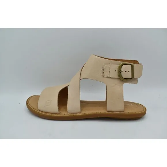 Born Womens Size 7 Marlowe Natural Full Grain Leather Gladiator Sandals Shoes
