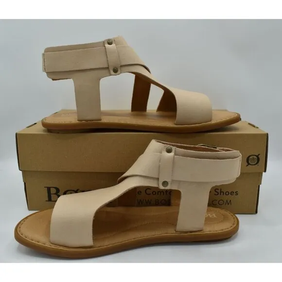 Born Womens Size 7 Marlowe Natural Full Grain Leather Gladiator Sandals Shoes