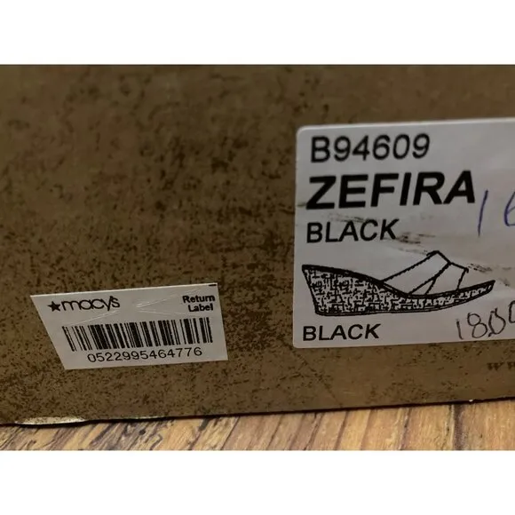 Born Zefira Women's Open Toe Leather Platforms Sandals Shoes Black US 10 NEW