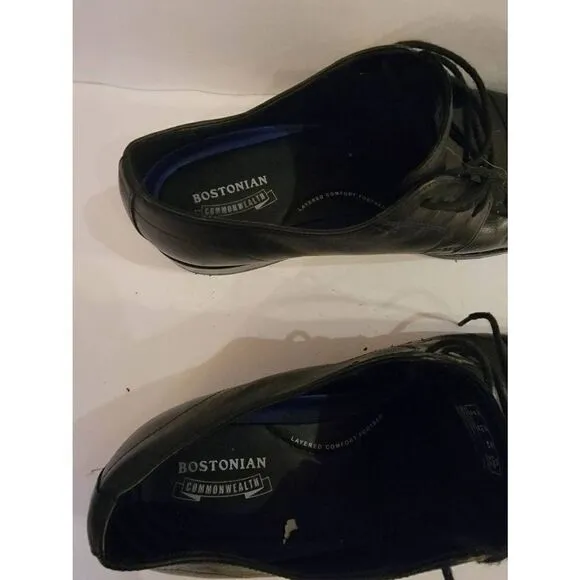 Bostonian Commonwealth Men's Black Leather Oxford Lace-Up Dress Shoes Size 10