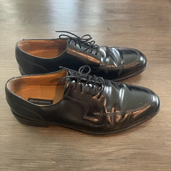 Bostonian First Flex Mens Oxford Dress Shoes Black Phoenix Leather Up