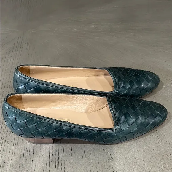 Bottega Veneta Women's Green Leather Loafers