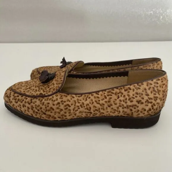 Bottega Venetta Leopard Cheetah Print  Loafers Shoes Pony hair 35 EU - 5.5 US