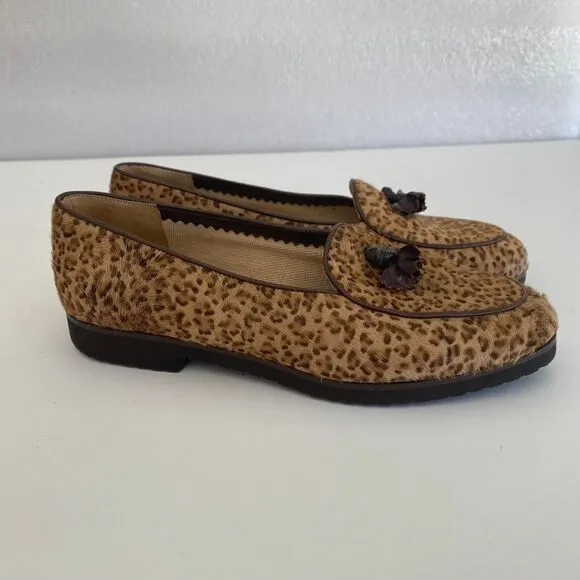 Bottega Venetta Leopard Cheetah Print  Loafers Shoes Pony hair 35 EU - 5.5 US