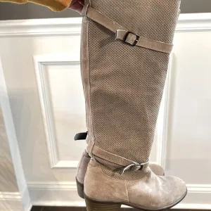 Boutique Soles Brand Taupe Suede Boots - Size 37