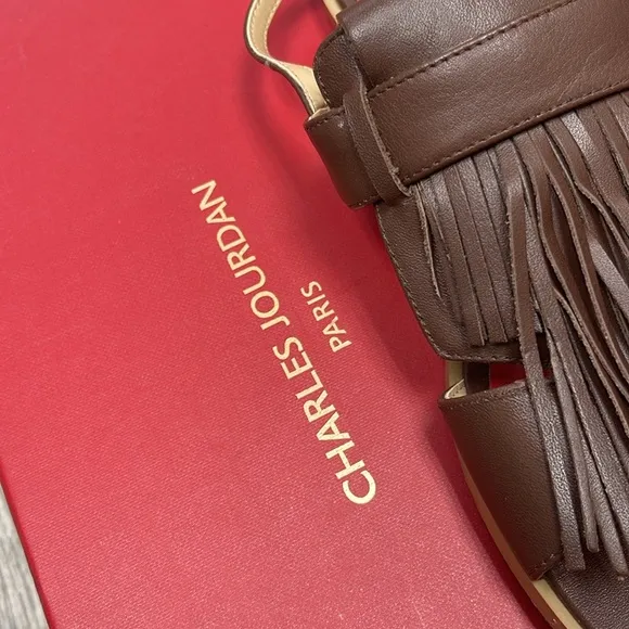 Brand New Charles Jourdan Ocean Brown BRNLEA Sandals IN BOX Size 6