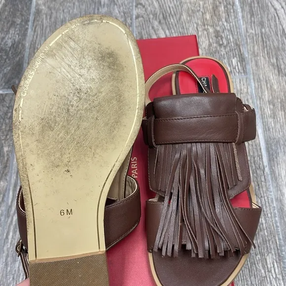 Brand New Charles Jourdan Ocean Brown BRNLEA Sandals IN BOX Size 6