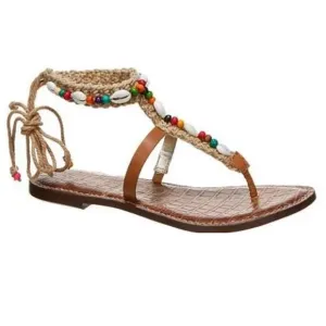 BRAND NEW Sam Edelman Gerome Beaded Hawaiian Seashell Sandals Size 9.5