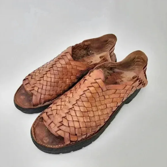 Brand X Ranchero Huarache Leather Fisherman Sandals - 12