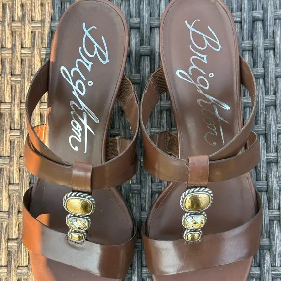 Brighton Brown Heels with Leather Straps