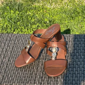Brighton Brown Heels with Leather Straps