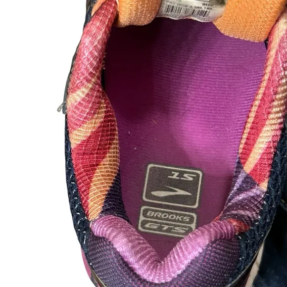 Brooks Adrenaline GTS 15 Women's Running Shoes Size 11 B Black/Purple/Orange