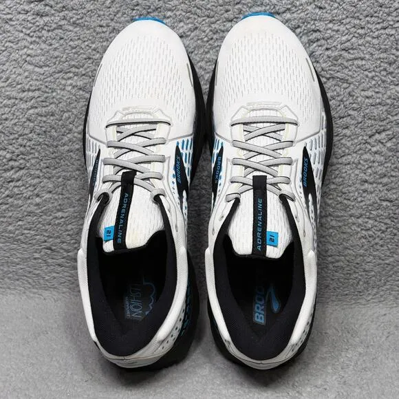 Brooks Adrenaline GTS 21 Mens Size 14 Running Shoes Sneakers White Blue