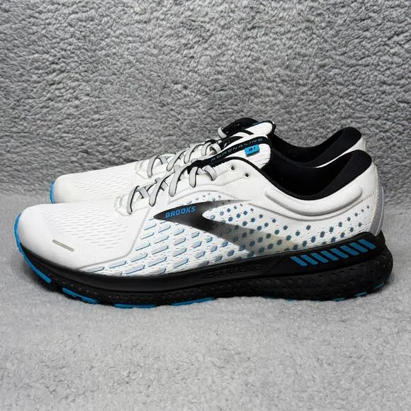 Brooks Adrenaline GTS 21 Mens Size 14 Running Shoes Sneakers White Blue