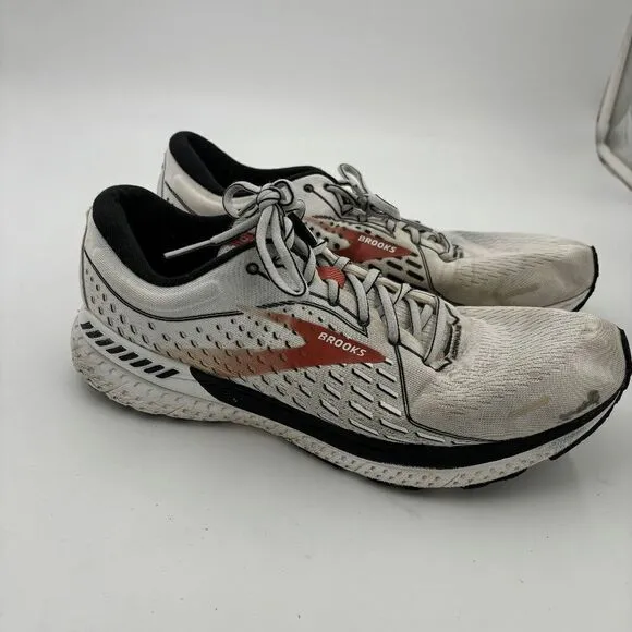 Brooks Adrenaline GTS 21 Mens Athletic Running Shoes Size 12 White 1103491D160