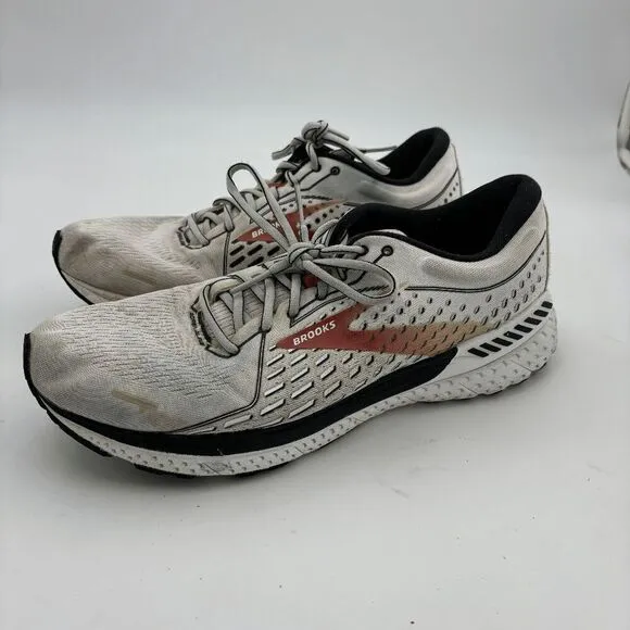 Brooks Adrenaline GTS 21 Mens Athletic Running Shoes Size 12 White 1103491D160