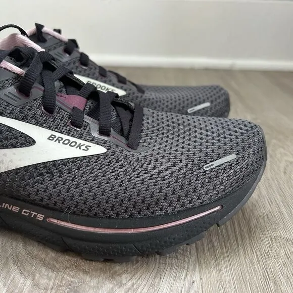 Brooks Adrenaline GTS 22 Womens 10 Running Shoes Black Pink Sneakers 1203531B015