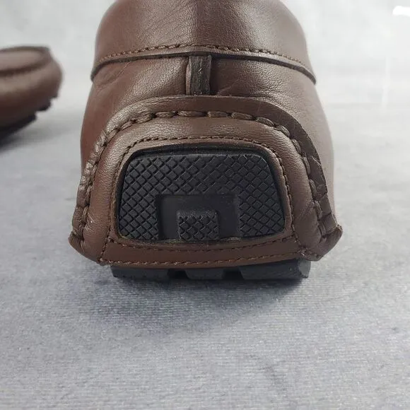 Brooks Brothers Driving Moc Shoes Size 6 Leather Logo Moccasins Penny Loafers