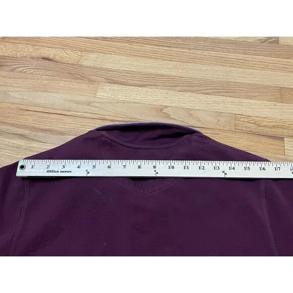 Brooks Brothers Pullover Sweater Men's M Purple 1/4 Zip Ribbed Hem Long Sleeve