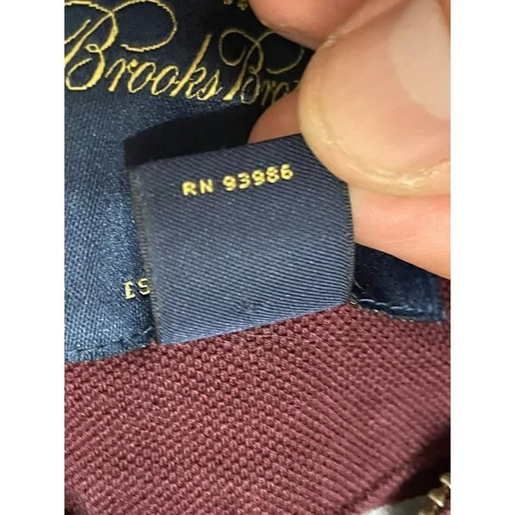 Brooks Brothers Pullover Sweater Men's M Purple 1/4 Zip Ribbed Hem Long Sleeve