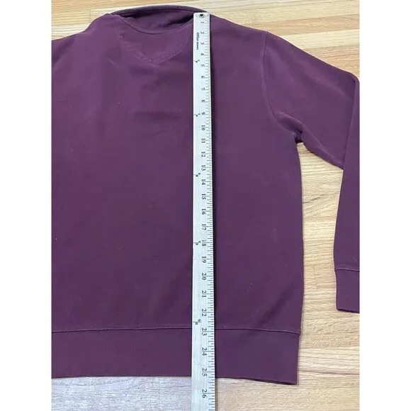 Brooks Brothers Pullover Sweater Men's M Purple 1/4 Zip Ribbed Hem Long Sleeve