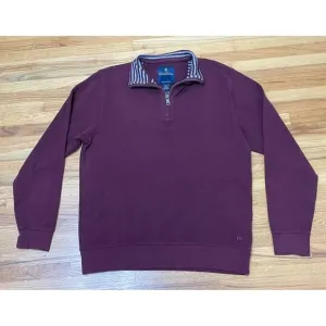 Brooks Brothers Pullover Sweater Men's M Purple 1/4 Zip Ribbed Hem Long Sleeve
