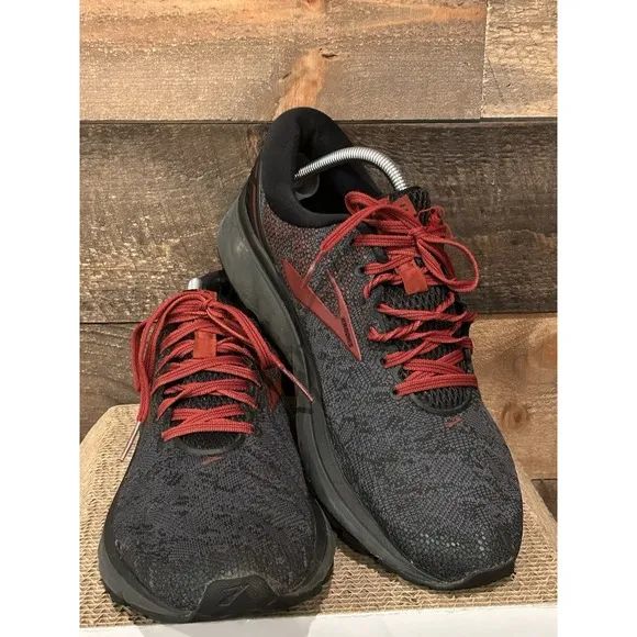 Brooks Ghost-11 Running Shoes Mens Size 11 D Gray Red Lace Up