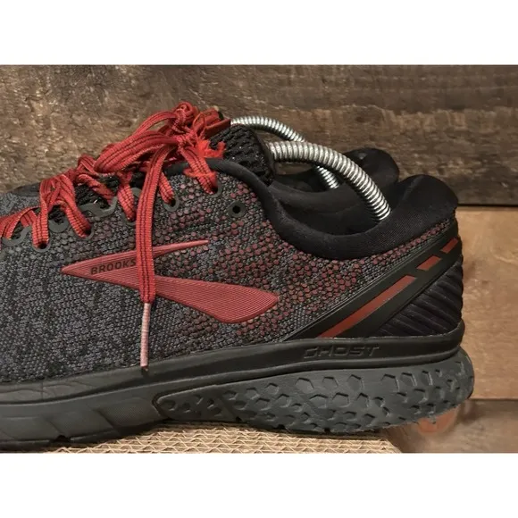 Brooks Ghost-11 Running Shoes Mens Size 11 D Gray Red Lace Up