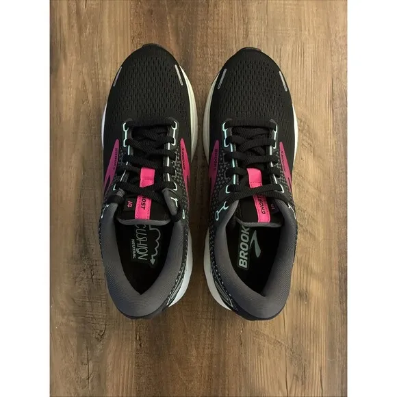 Brooks Ghost 14 Running Shoes Black Yucca Pink Women Size 8 Wide New
