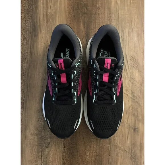 Brooks Ghost 14 Running Shoes Black Yucca Pink Women Size 8 Wide New