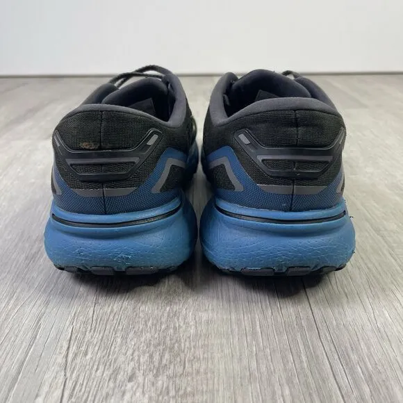 Brooks Ghost 15 Mens Size 9.5 Black Gray Blue Athletic Running Shoes Sneakers A