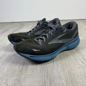 Brooks Ghost 15 Mens Size 9.5 Black Gray Blue Athletic Running Shoes Sneakers A