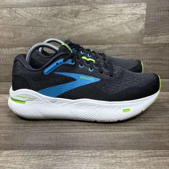 Brooks Ghost Max Black Blue Mens US Size 9 EUR 42.5 1104061D060 Running Shoes
