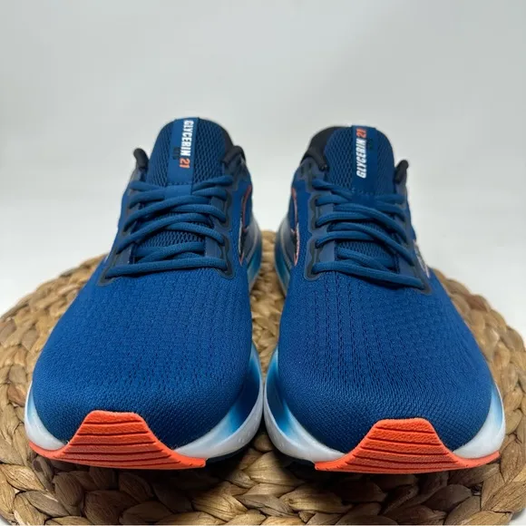 BROOKS Glycerin GTS 21 Running Shoes Blue Opal Black Nasturtium Size 11 Men's