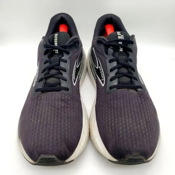 BROOKS Glycerin GTS 21 Running Shoes Men's Size 14 Black White Sneakers