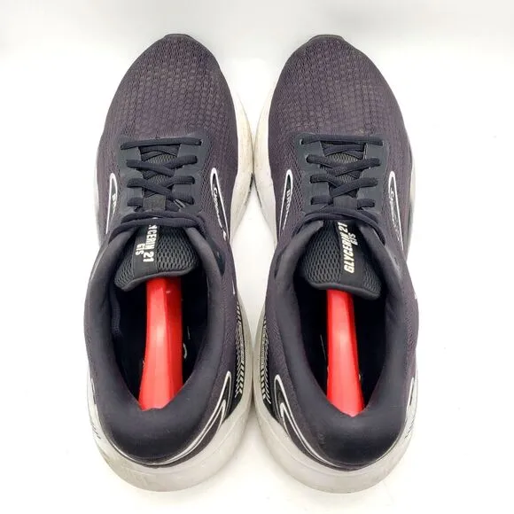 BROOKS Glycerin GTS 21 Running Shoes Men's Size 14 Black White Sneakers
