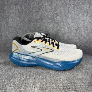 Brooks Glycerin GTS 21 Shoes Mens 10 White Blue Running Athletic Sneakers