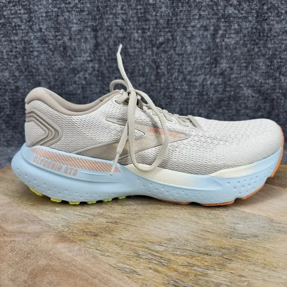 Brooks Glycerin GTS 21 Womens Size 9 Beige Athletic Running Shoes 1204091B195