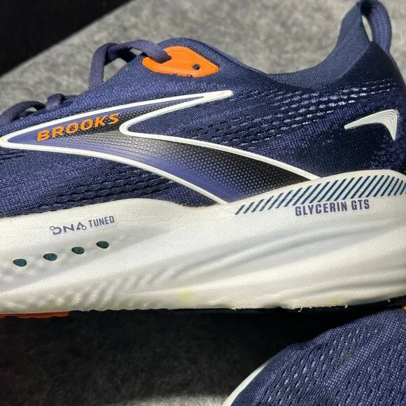 Brooks Glycerin Gts 22 Running Shoes - Size 13 - Blue/Orange Lace-Up 1104461D494