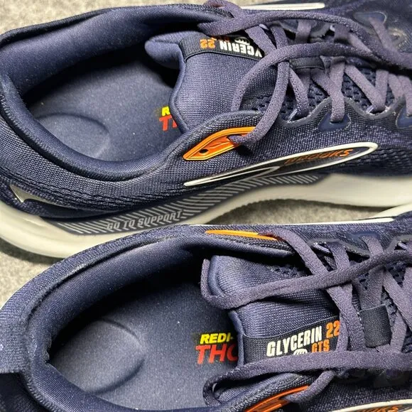 Brooks Glycerin Gts 22 Running Shoes - Size 13 - Blue/Orange Lace-Up 1104461D494