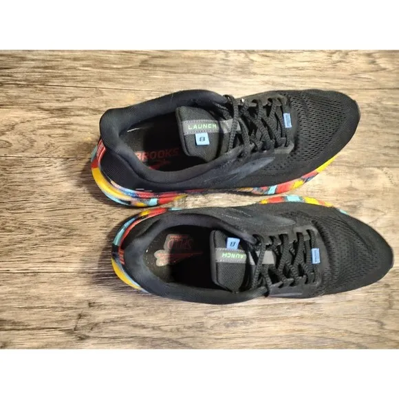 BROOKS Launch 8 Run Victory Black Red Blue Yellow Running Shoes Men's US Size 10